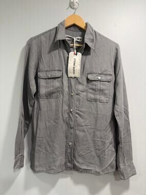 Etienne Marcel Gray Soft Lyocell Snap Front Western Casual Button Up NWT XS